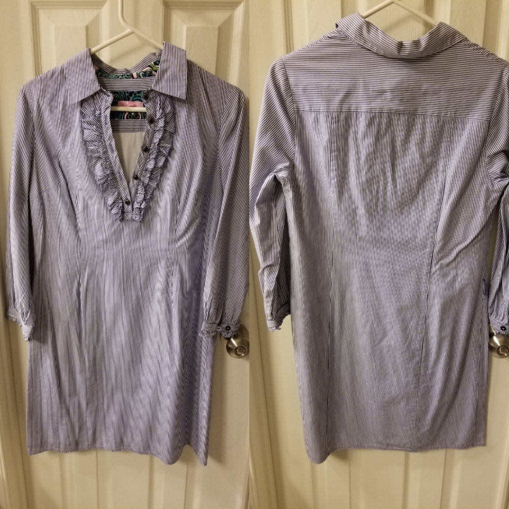 Lilly Pulitzer Womens Striped Shirt/Blouse Dress
